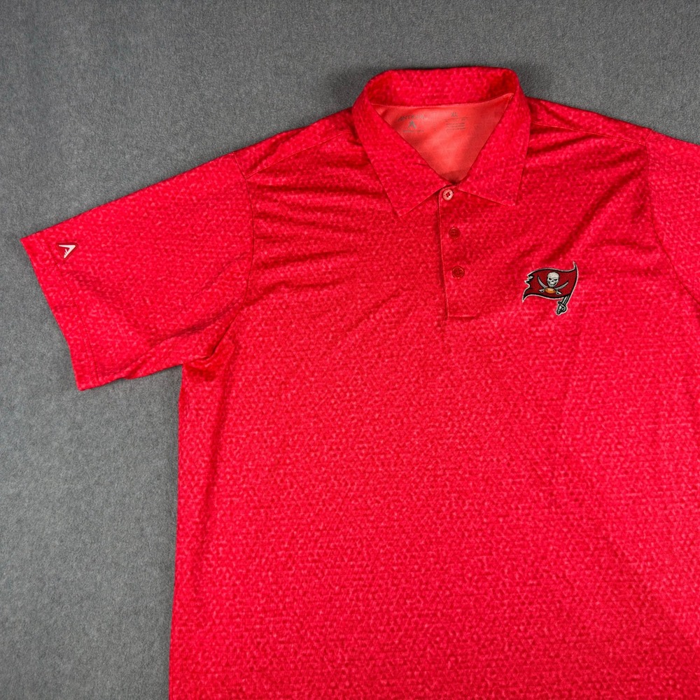 Tampa Bay Buccaneers Antigua Polo Shirt Mens XL Pink Geometric